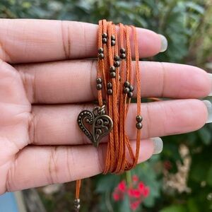 Heart Charm Macrame Bracelet